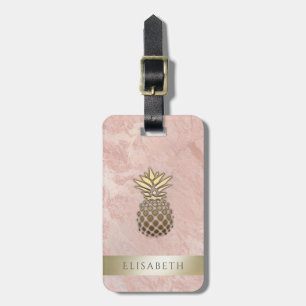 Etiqueta De Bagagem Abacaxi-de-ouro-rosa