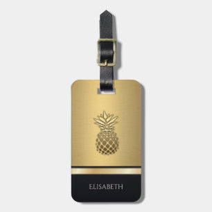 Etiqueta De Bagagem Abacaxi-preto-de-ouro-legante