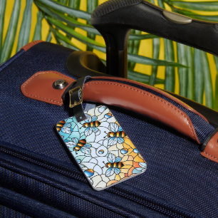 Etiqueta De Bagagem Abelhas Whimsical Mantendo Design de Vidro Etiquet