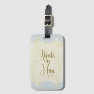 Etiqueta De Bagagem Abide in Him Scripting Cote