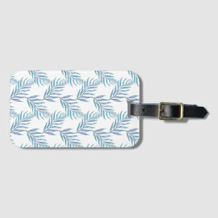 Etiqueta De Bagagem Abstract blue palm leaves