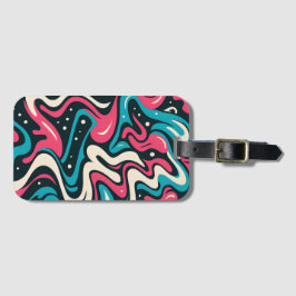 Etiqueta De Bagagem Abstract Graffiti - Bold Vibrant Line Art Style