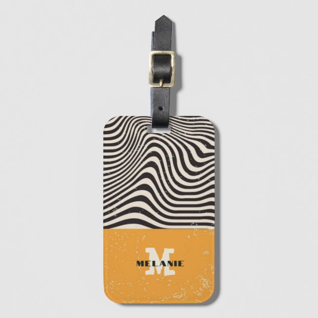 Etiqueta De Bagagem Abstract grunge aesthetic  minimal Monogram (Frente Vertical)