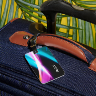 Etiqueta De Bagagem Abstrato Ciano, magenta e capas de iphone dinâmica