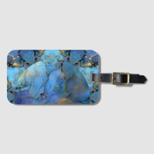 Etiqueta De Bagagem abstrato cifi de ouro azul