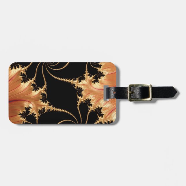 Etiqueta De Bagagem Abstrato de cobre e preto (Frente Horizontal)