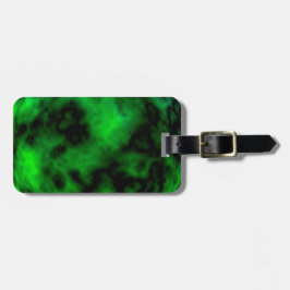 Etiqueta De Bagagem Abstrato do Funky Neon Green Emerald Halloween