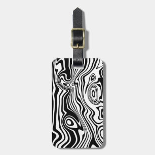 Etiqueta De Bagagem Abstrato Linhas Pretas e Brancas Adoridas - Person
