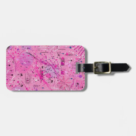 Etiqueta De Bagagem Abstrato Maximalista Rosa: Sundae de Framboesa