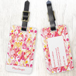 Etiqueta De Bagagem Abstrato Retro Marble Pink Personalizado<br><div class="desc">Diversão do padrão abstrato marmoreado em rosa,  laranja e amarelo. Altere o nome e os detalhes no verso para personalizar.</div>