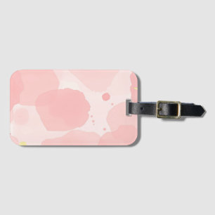 Etiqueta De Bagagem Abstrato Rosa Bege Lavagem de Aquarela Moderna Dou