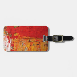 Etiqueta De Bagagem Abstrato vermelho rico texturizado