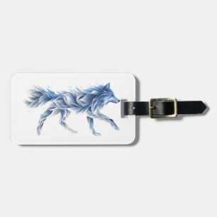 Etiqueta De Bagagem Abstrato Wolf Art: Ilustração Geométrica Animal