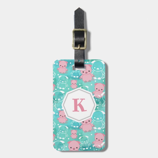 Etiqueta De Bagagem Abundância dos porcos - Monogrammed (Frente Vertical)