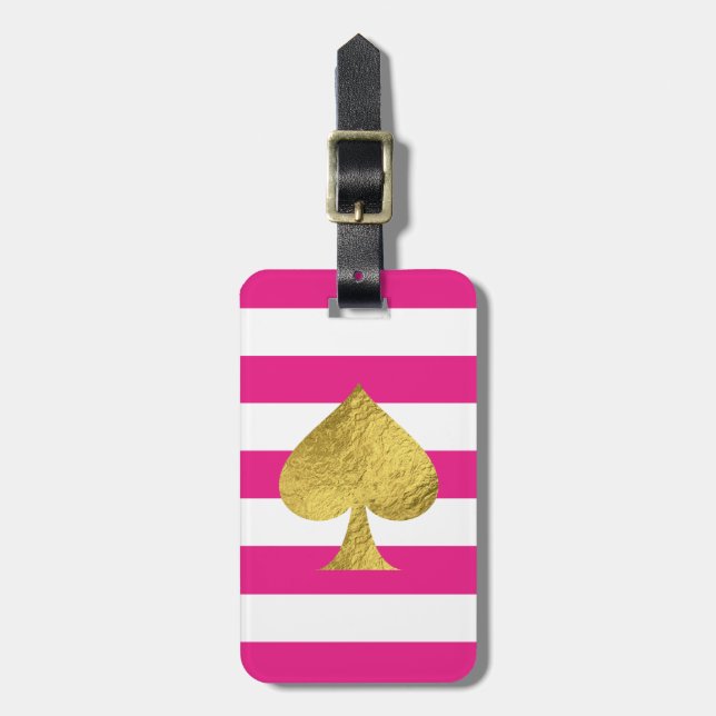 Etiqueta De Bagagem Ace de Folha de Ouro de Espadas (Frente Vertical)