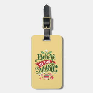 Etiqueta De Bagagem Acredite na Tipografia de Natal Mágica