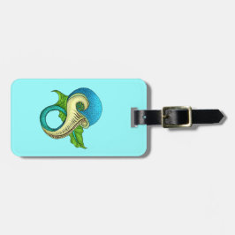 Etiqueta De Bagagem Acrítica De Peixe Ímpar