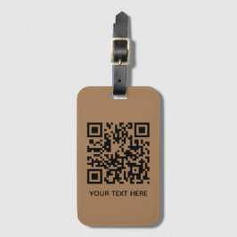 Etiqueta De Bagagem Add your own QR Code text Scan Minimal Simple Lugg