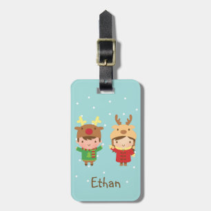 Etiqueta De Bagagem Adesivo de Bagagem Natal Kids Rena Cute