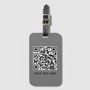 Etiqueta De Bagagem Adicionar seu próprio texto de código QR Digital