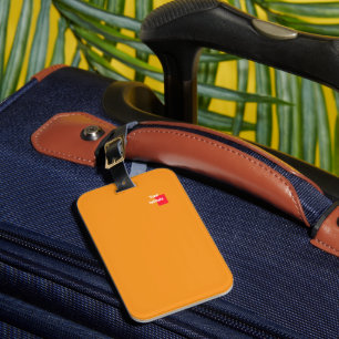 Etiqueta De Bagagem Adicione Seu Laranja Inicial