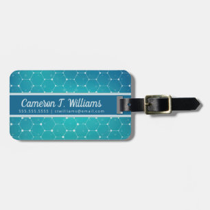 Etiqueta De Bagagem Adicione seu teste padrão azul conhecido do ADN