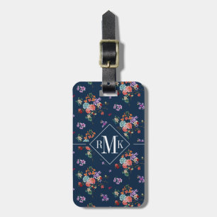 Etiqueta De Bagagem Adicione seu teste padrão floral do buquê