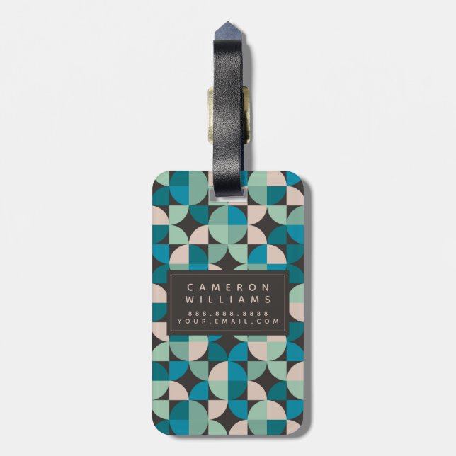 Etiqueta De Bagagem Adicione seu teste padrão | retro conhecido dos (Traseira Vertical)