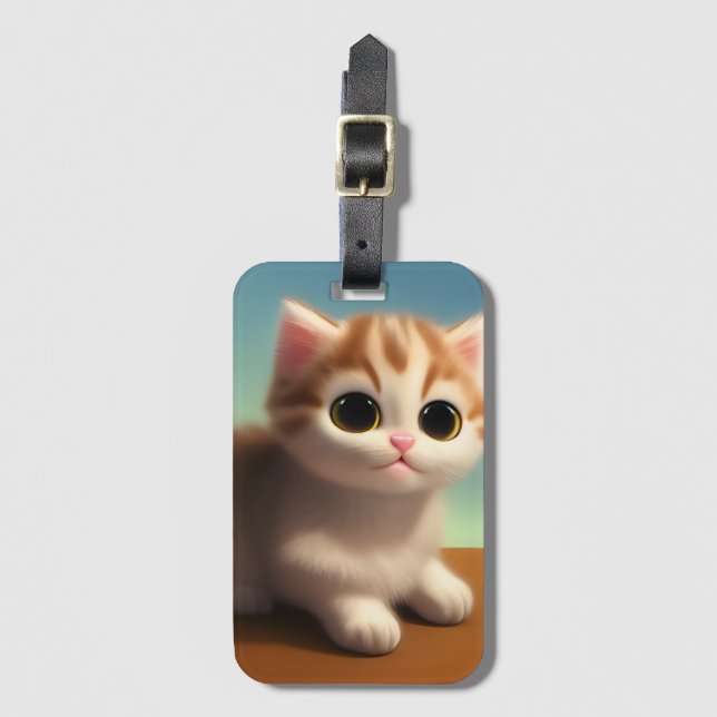 Etiqueta De Bagagem Adorable Kitten (Frente Vertical)