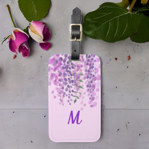 Etiqueta De Bagagem Adorável Cor De Água Púrpura Leve, Olhar Wisteria
