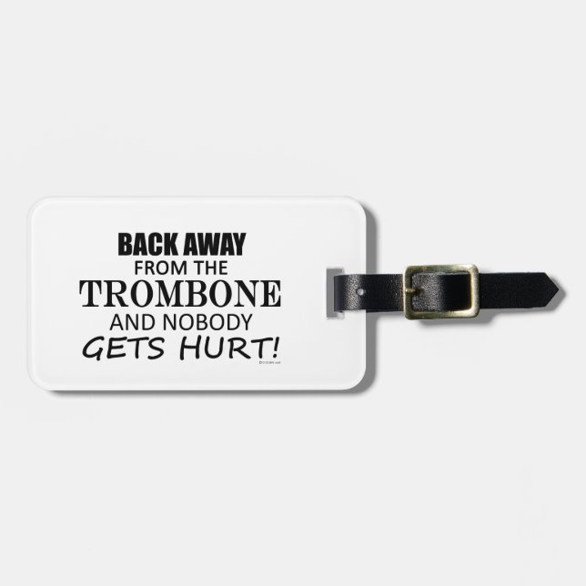 Etiqueta De Bagagem Afastem-Se Do Trombone (Frente Horizontal)