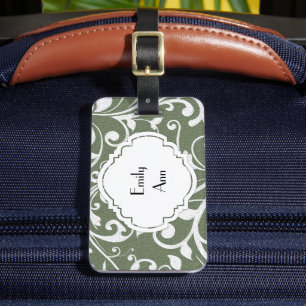 Etiqueta De Bagagem Afloramento Personalizado Verde Oliva Branco