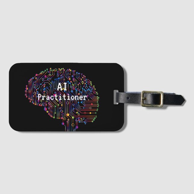 Etiqueta De Bagagem Agente de Inteligência Artificial Tech (Frente Horizontal)