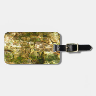 Etiqueta De Bagagem Água de Fontes Termais Verde-Dourado Natureza