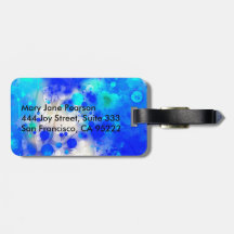 Aguarela floral azul Luxe Dourado elegante