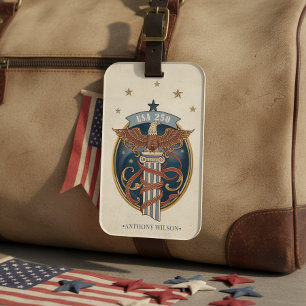 Etiqueta De Bagagem Águia Americana EUA 250 Motivo Art Nouveau ID1304