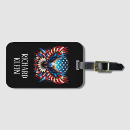 Etiqueta De Bagagem Águia Americana Patriótica