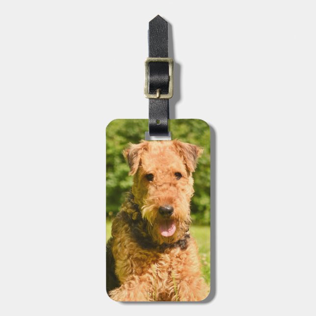 Etiqueta De Bagagem Airedale Terrier Puppy Dog (Frente Vertical)