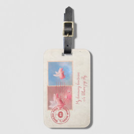Etiqueta De Bagagem Airmail Flying Pig Postage Luggage Tag