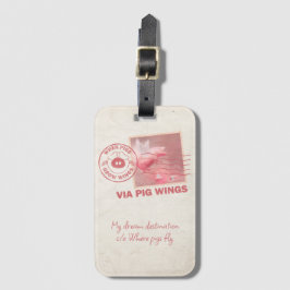 Etiqueta De Bagagem Airmail Flying Pig Postage Luggage Tag