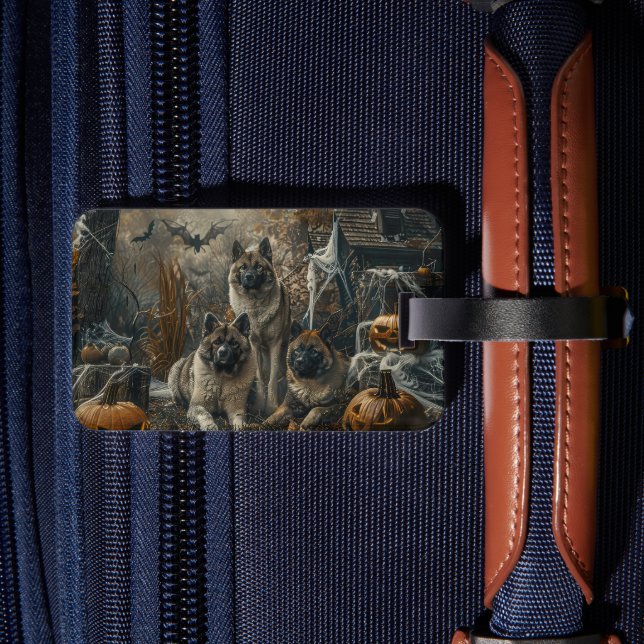 Etiqueta De Bagagem Akita Halloween Night Doggy Delight (Verso Insitu 2)