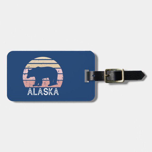 Etiqueta De Bagagem Alaska Retro Bear (Frente Horizontal)