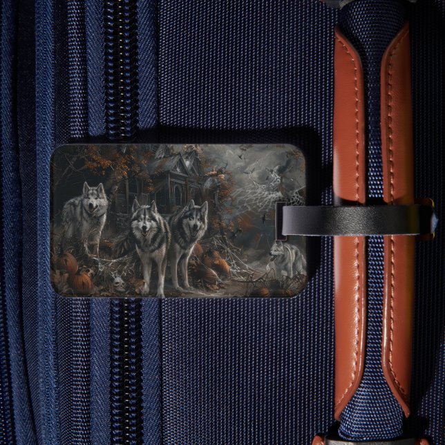 Etiqueta De Bagagem Alaskan Malamute Halloween Night Doggy Delight (Verso Insitu 2)