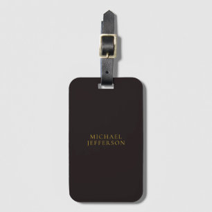 Etiqueta De Bagagem Alcaçuz Preto Dourado Minimalista Simples Moderno