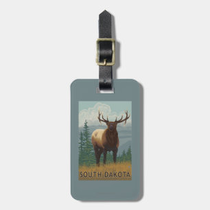 Etiqueta De Bagagem Alces SceneSouth Dakota