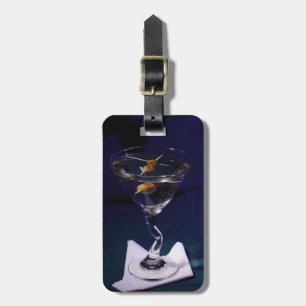 Etiqueta De Bagagem Álcool Azul Brilhante Martini