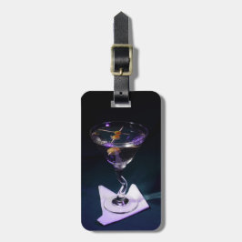 Etiqueta De Bagagem Álcool Azul Escuro Martini