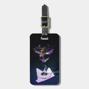 Etiqueta De Bagagem Álcool Azul Escuro Martini