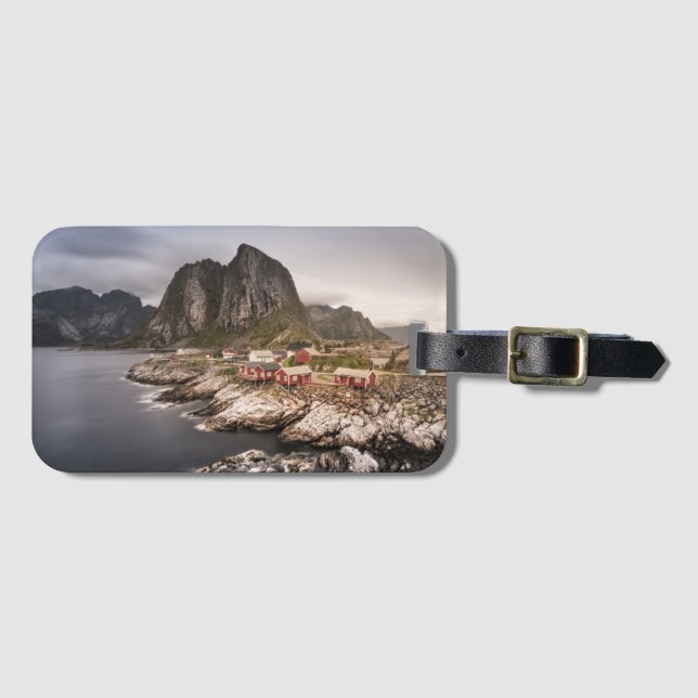 Etiqueta De Bagagem Aldeia de Pesca Lofoten Hamnoya (Frente Horizontal)