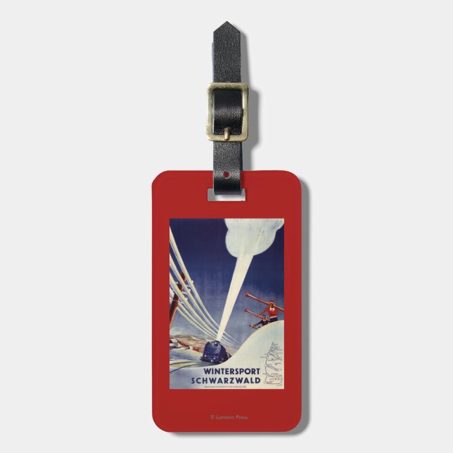 Etiqueta De Bagagem Alemanha - esqui na Floresta Negra (Frente Vertical)